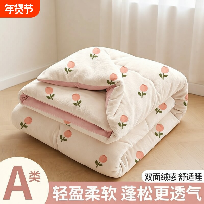高克重双面绒暖被免被罩加厚保暖宿舍单人被褥2025新款卡通四季被
