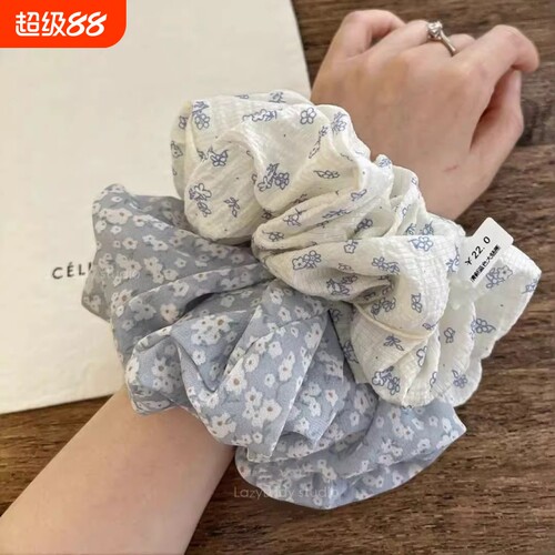 森系小碎花布艺大肠发圈女高级感皮筋扎头发绳头花丸子头马尾头绳