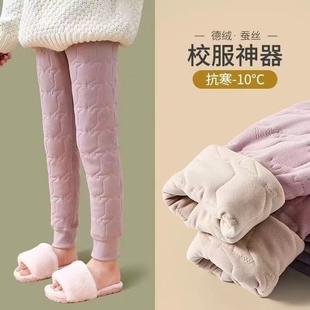 小学生男东北加厚儿童保暖裤 女童校服神器棉裤 内搭加绒内穿秋冬季