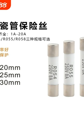 陶瓷保险丝管1A熔断器2A250V快断5x20 5x25 6x30 3A 6A 8A 10A