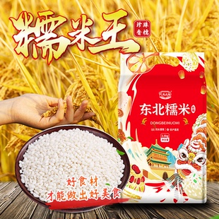 代府大院当季东北圆粒新白糯米江米黏米五谷杂粮包粽子酿酒米5斤