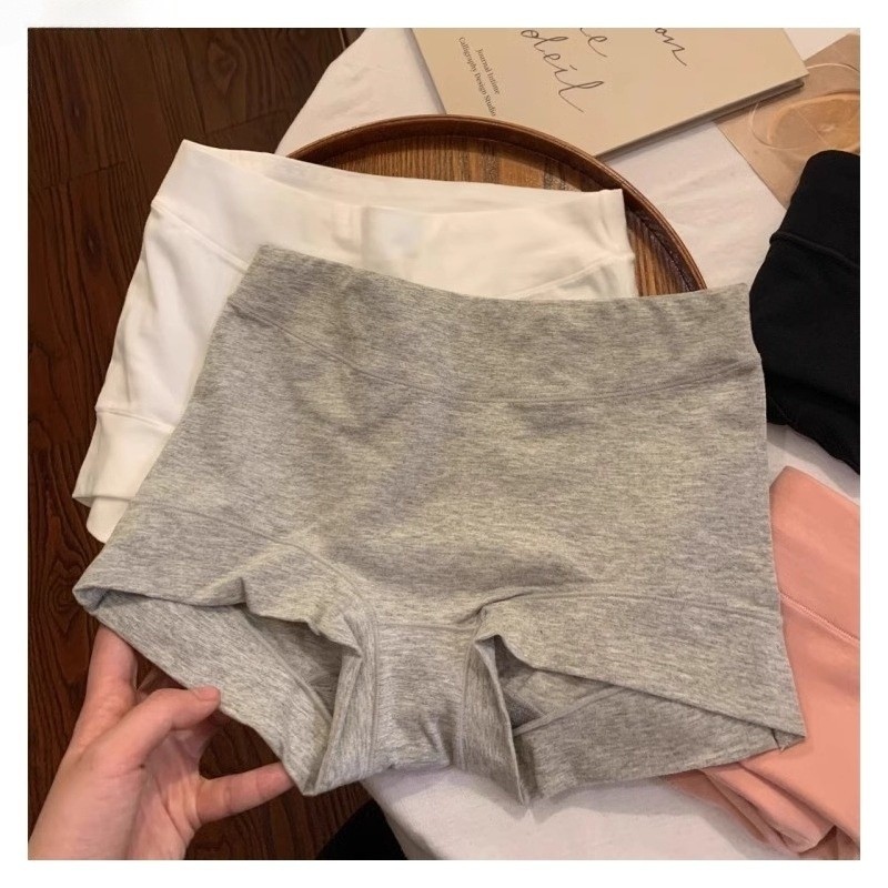 女士内裤提臀包臀中高腰收腹平角裤新款大码妹妹纯棉抗菌四角短裤