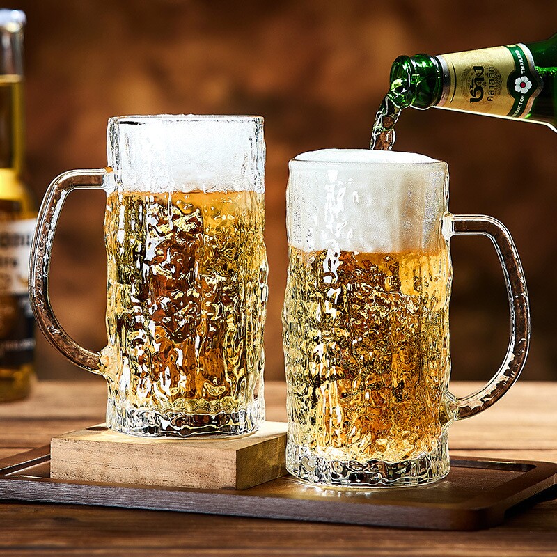 啤酒杯轻奢高档家用套装冰川杯大容量玻璃杯精酿商用饮料杯扎啤杯