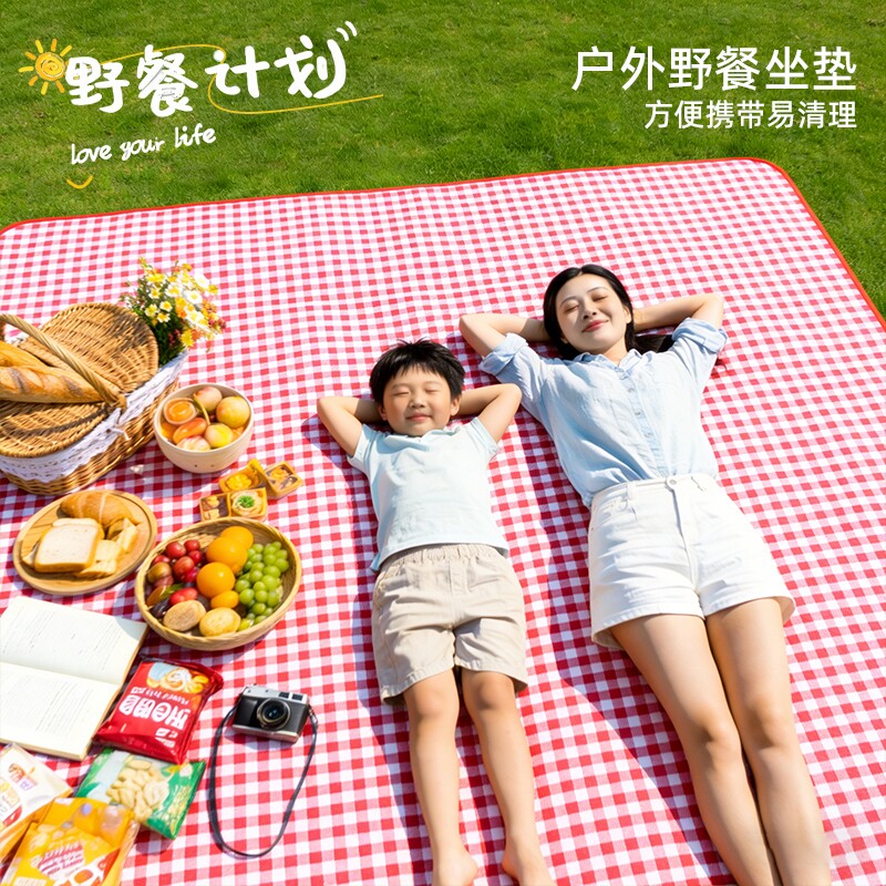 野餐垫防潮垫加厚户外露营垫帐篷内地垫草坪沙滩便携野炊防水垫子