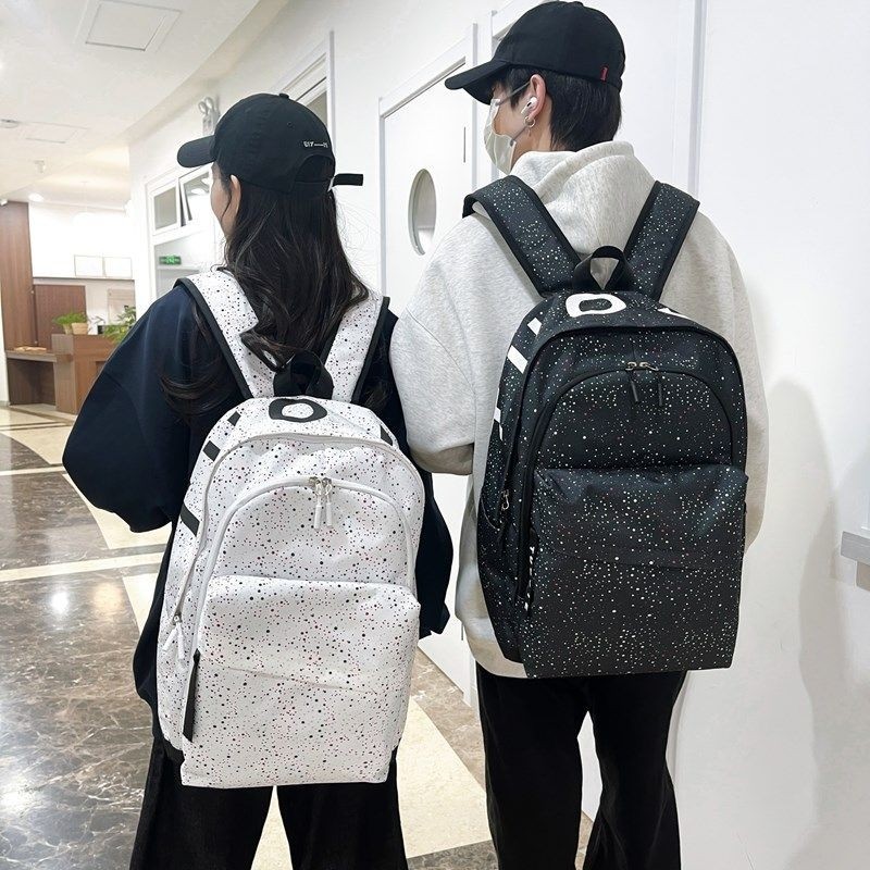 新款潮牌书包大容量男女学生运动满天星双肩包电脑包情侣背包防水