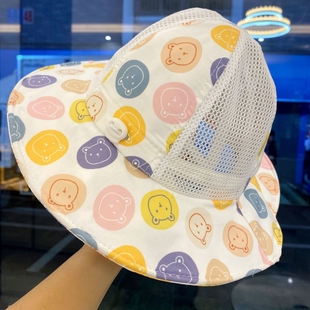 宝宝帽子夏季薄款大帽檐遮阳帽婴儿春秋凉帽男女儿童防晒渔夫帽潮