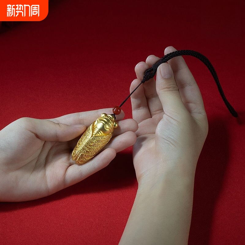 《一鸣惊人》金蝉手把件挂件摆件复古国潮小众设计高级感装饰挂件