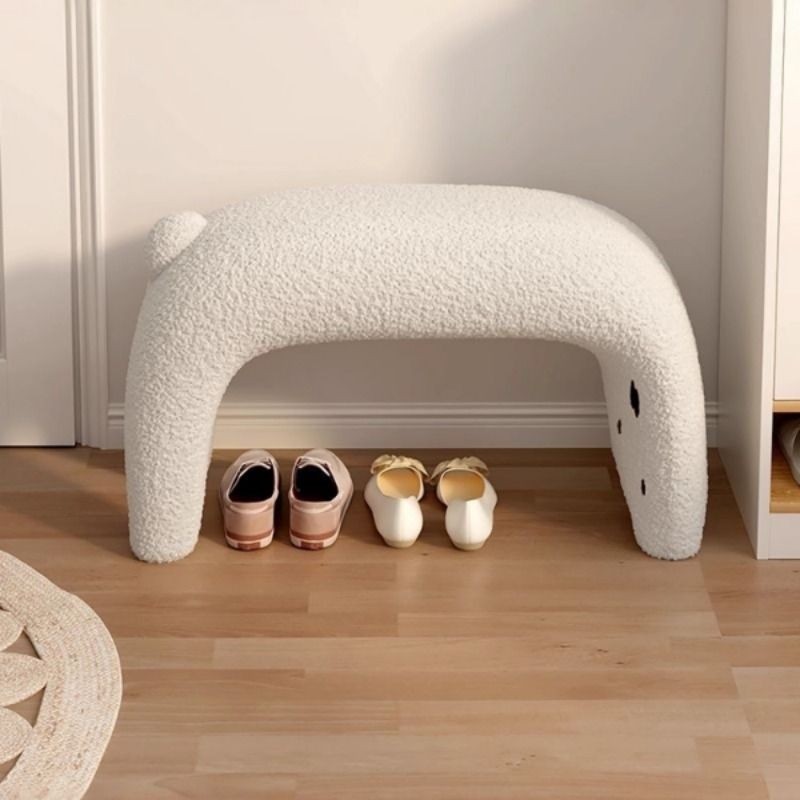 猫咪换鞋凳门口可坐网红款入户门穿鞋凳坐垫软包创意小凳子沙发凳