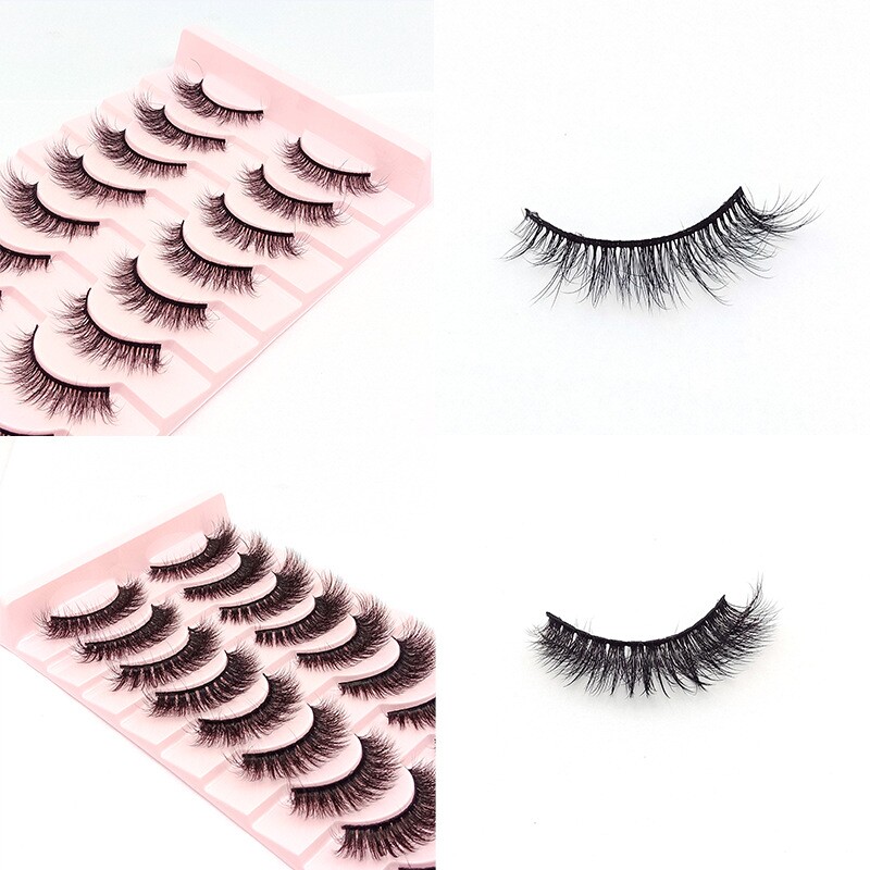 5D十对装眼尾拉长款假睫毛跨境批发欧美妆眼睫毛多层立体纤长睫毛