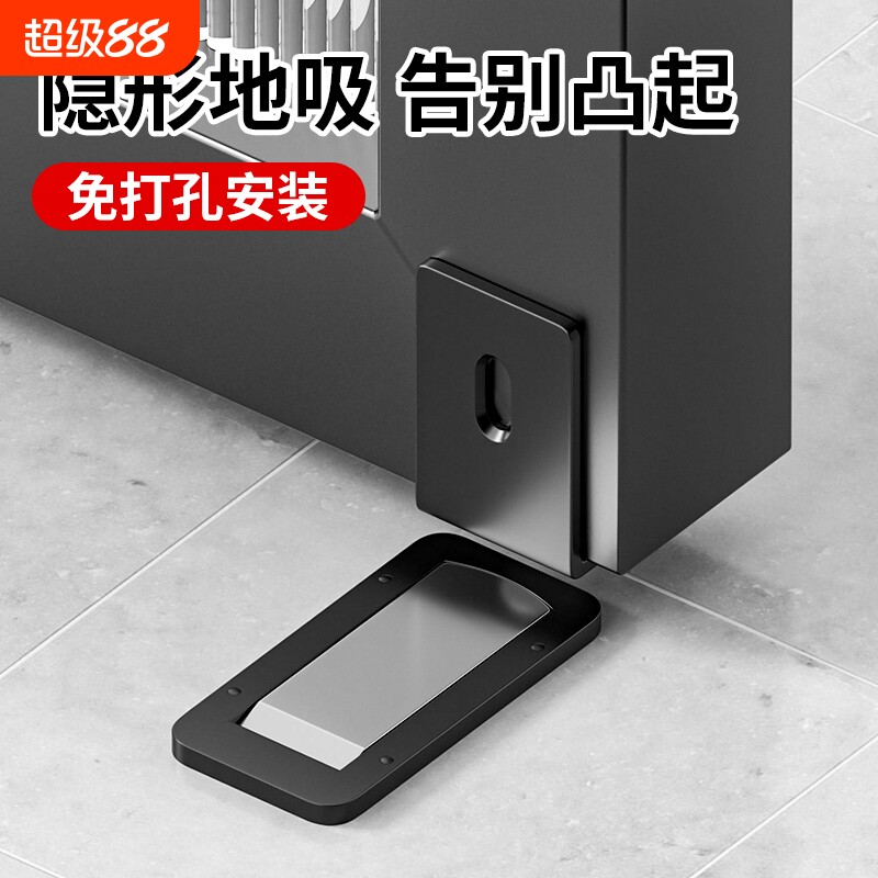 极窄玻璃门吸免打孔新款门后防撞强磁地吸厕所卫生间铝合金门挡器图片