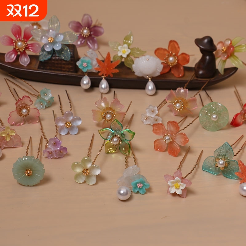 汉服明制头饰凤凰项链超仙 古风发簪头冠女古装套装发饰