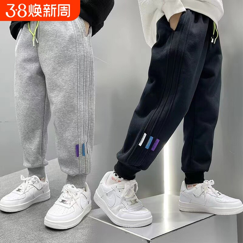 男童秋款裤子休闲裤童装大童秋款男孩长裤卫裤儿童冬款加厚运动裤