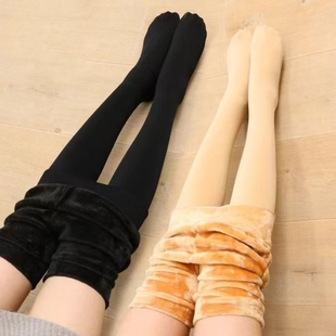 保暖棉裤 加绒加厚肉色丝袜打底裤 薄款 袜外穿秋冬季 光腿裸感女连裤