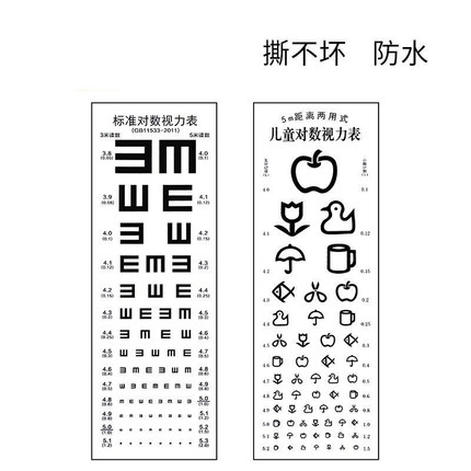 对数视力表挂图国际标准家用儿童卡通幼儿E字图测眼睛近视测试表