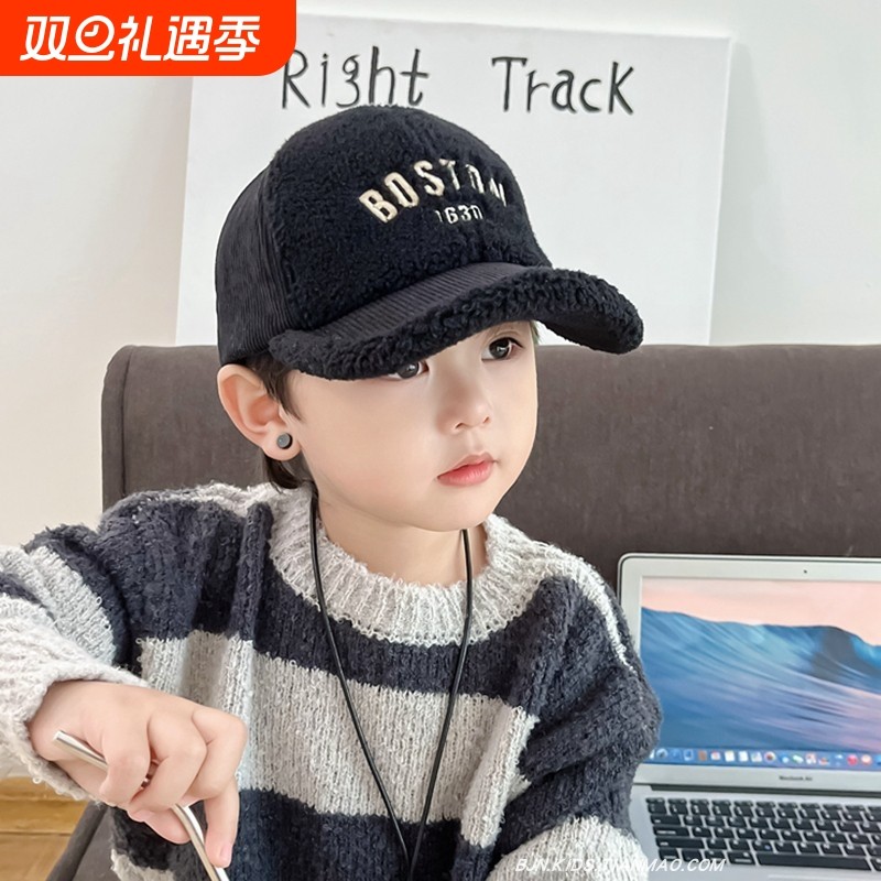 儿童帽子秋冬男童鸭舌帽保暖女童棒球帽韩版潮冬季小孩宝宝太阳帽