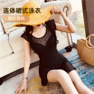 聚拢连体泳衣女2024游泳馆夏大码 微胖MM遮肚显瘦露背钢托温泉新款