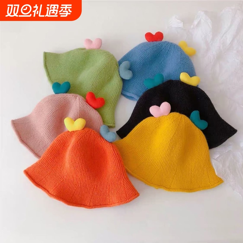 婴儿宝宝帽子可爱超萌春春针织儿童渔夫帽韩版男女童潮春夏婴幼儿
