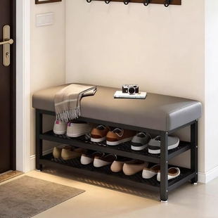 换鞋凳家用门口进门可坐式穿鞋凳玄关软包轻奢鞋柜长条凳鞋架客厅
