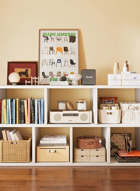 书架落地置物架客厅收纳柜格子柜家用学生矮柜子幼儿园书柜置物柜