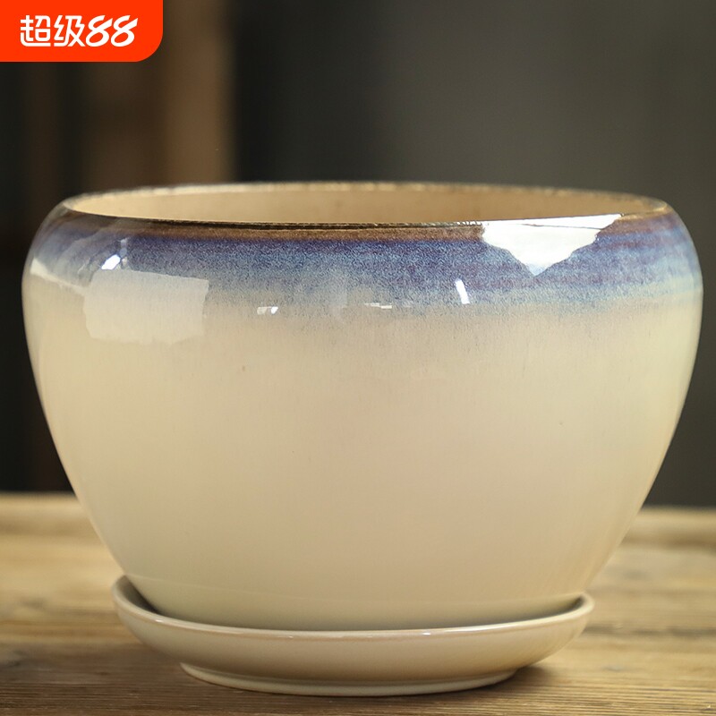 蝴蝶兰花盆陶瓷特价家用简约大号特大清仓带托盘绿萝吊兰多肉花盆 - 淘宝联盟商品