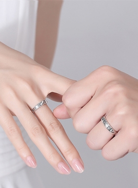 原创设计鲸鹿情侣戒指做旧复古纯银对戒一路有你情人节礼物代发