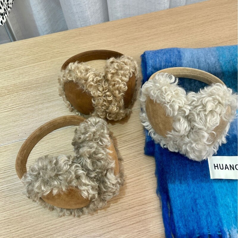秋冬保暖耳罩韩国INS麂皮卷毛绒耳套防冻耳朵耳捂子耳暖耳包批发