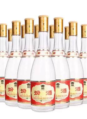 杏花村黄盖汾酒53度纯粮食酒475mL*12瓶玻汾清香型股份白酒婚礼
