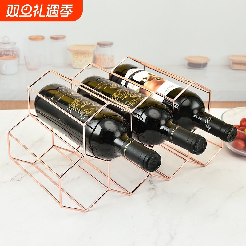 铁艺红酒架创意不锈钢红酒展示架摆件 葡萄酒架子酒柜展示架子