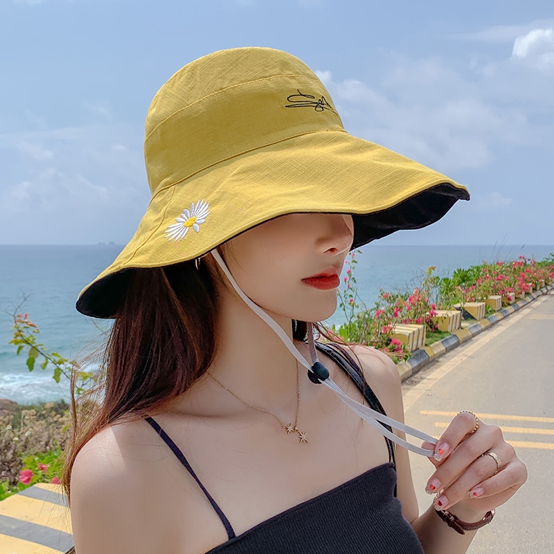 夏季大檐双面渔夫帽女防紫外线