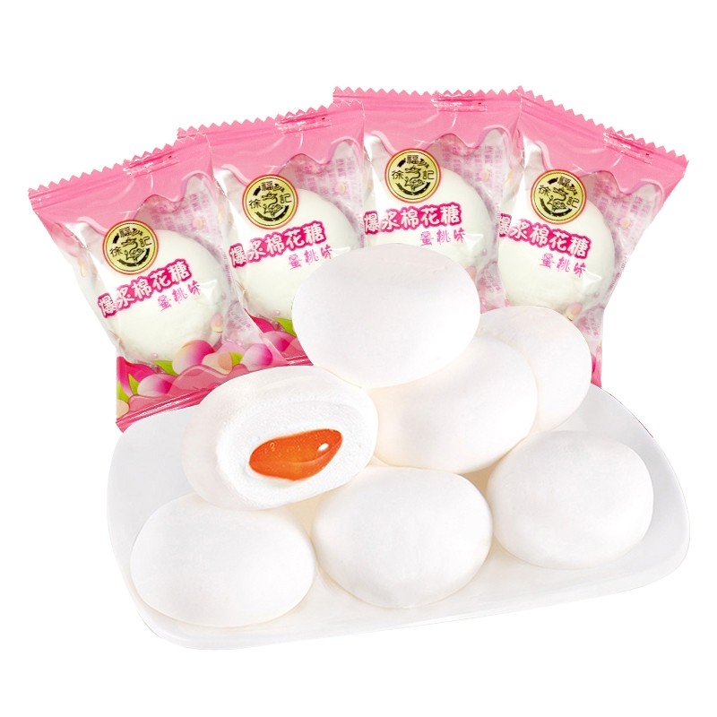 徐福记爆浆棉花糖【蜜桃味】约240g（约34颗）