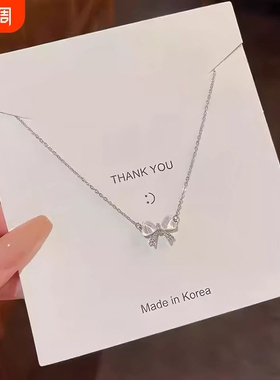 新款猫眼蝴蝶结锁骨链小红书爆款项链小众设计感女不掉色礼物