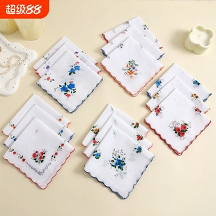 女士纯棉男女手帕纯女小方巾擦汗古风随身吸汗老式 纯棉手绢布 薄款