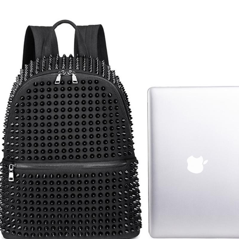 双肩包女2025新款铆钉背包小众高级感大容量通勤韩版女士双肩背包