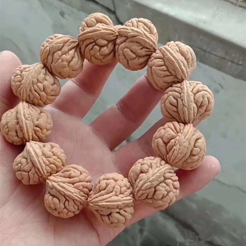 原籽刺龙纹桃核粗筋霸王龙桃胡手串核桃手链男士矮桩文玩饰品单圈