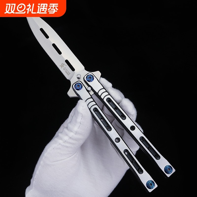 玄锋五代黑武士折叠蝴蝶刀CSGO练习玩具刀甩刀未开刃夜光多功能