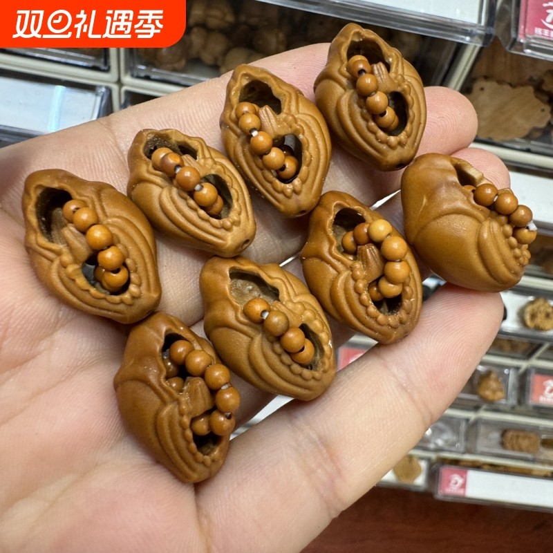 橄榄核雕刻镂空无相佛配饰文玩配饰手串手链配饰DIY创意饰品佛珠