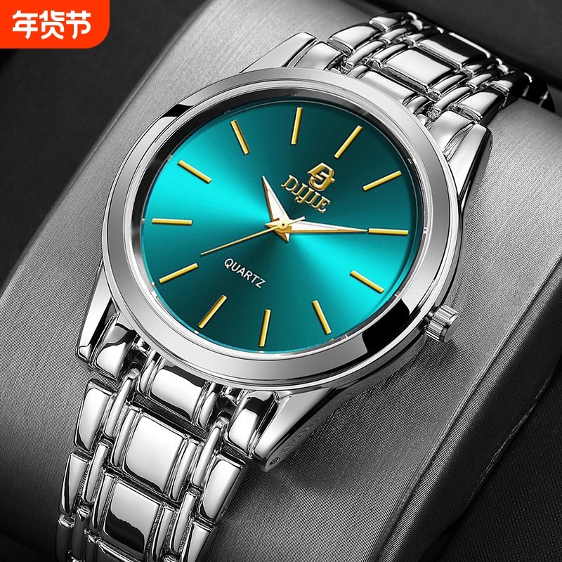 休闲石英手表钢带石英表男女时尚百搭情侣潮流商务大表盘男腕表