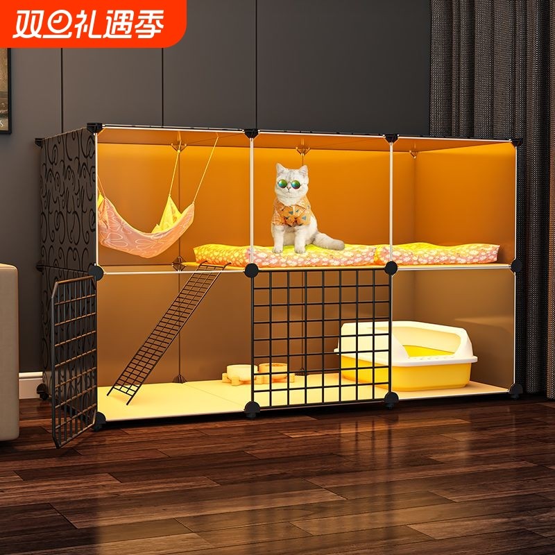 猫笼子家用室内超大自由空间带厕所一体幼猫专用猫咪两层猫屋别墅