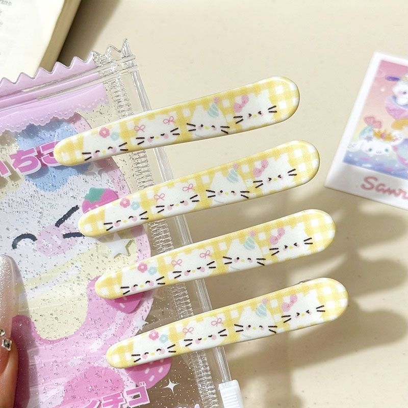 可爱奶黄KT猫鸭嘴夹马克龙糖果少女心侧边刘海夹甜美小清新发卡