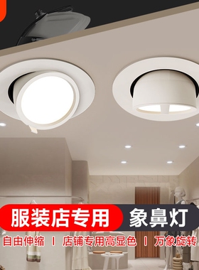 4500k嵌入式象鼻灯服装店专用led射灯可调角度商用聚光灯店铺展厅