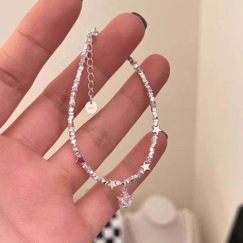 新款星星碎银子手链女 小众设计高级感碎银几两手环小众手饰批发