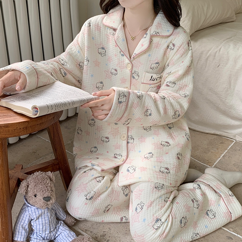 可爱hellokitty秋冬季女士家居服