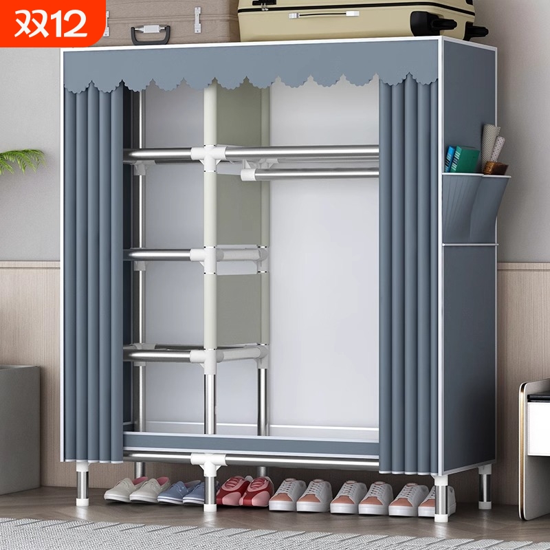 布衣柜家用卧室全钢架加粗加厚