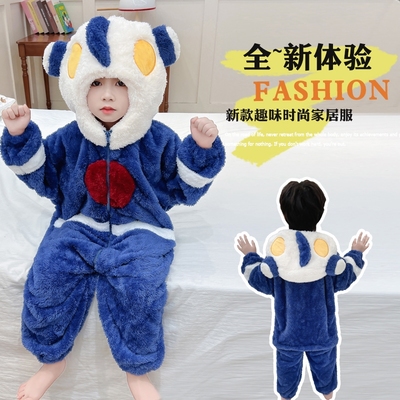 儿童搞怪连体睡衣男童秋冬季加绒