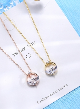 万盈首饰一汪清泉项链女 S925纯银ins轻奢饰品个性创意情人节配饰