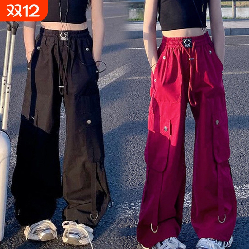 女童工装裤2025新款洋气夏季薄款美式裤子高腰宽松爵士舞休闲裤潮