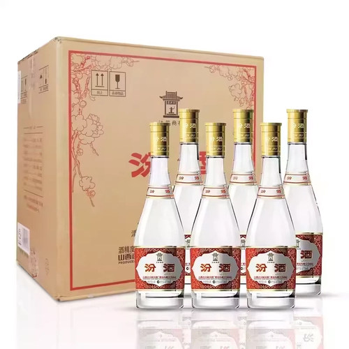 山西汾酒53度黄盖玻汾475ml*6瓶清香型瓶装整箱高度纯粮白酒经典