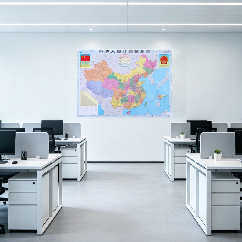 中国地图世界地图装饰画图片