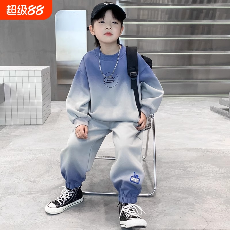 男童春秋装套装2025新款潮痞帅儿童春秋款卫衣帅气时髦春季运动装