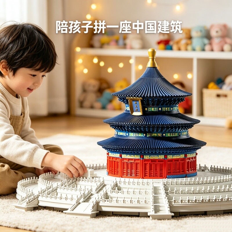 【热销】祈年殿积木模型拼装图片
